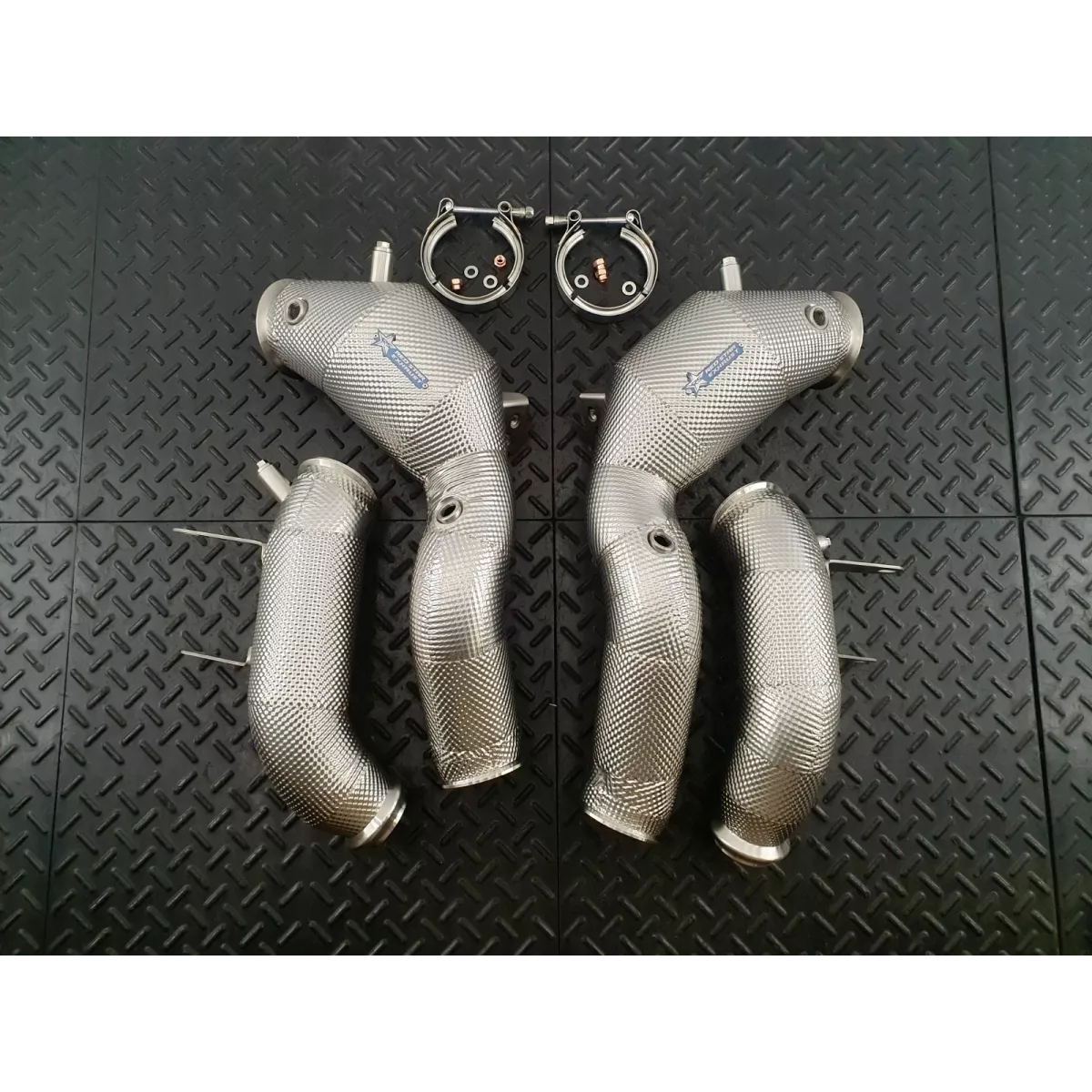 SL63 R232 Catted Heat Shielded Downpipes