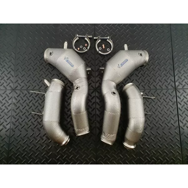SL63 R232 Catted Heat Shielded Downpipes