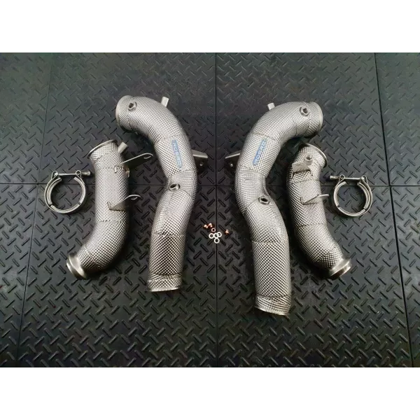 SL63 R232 Heat Shielded Downpipes