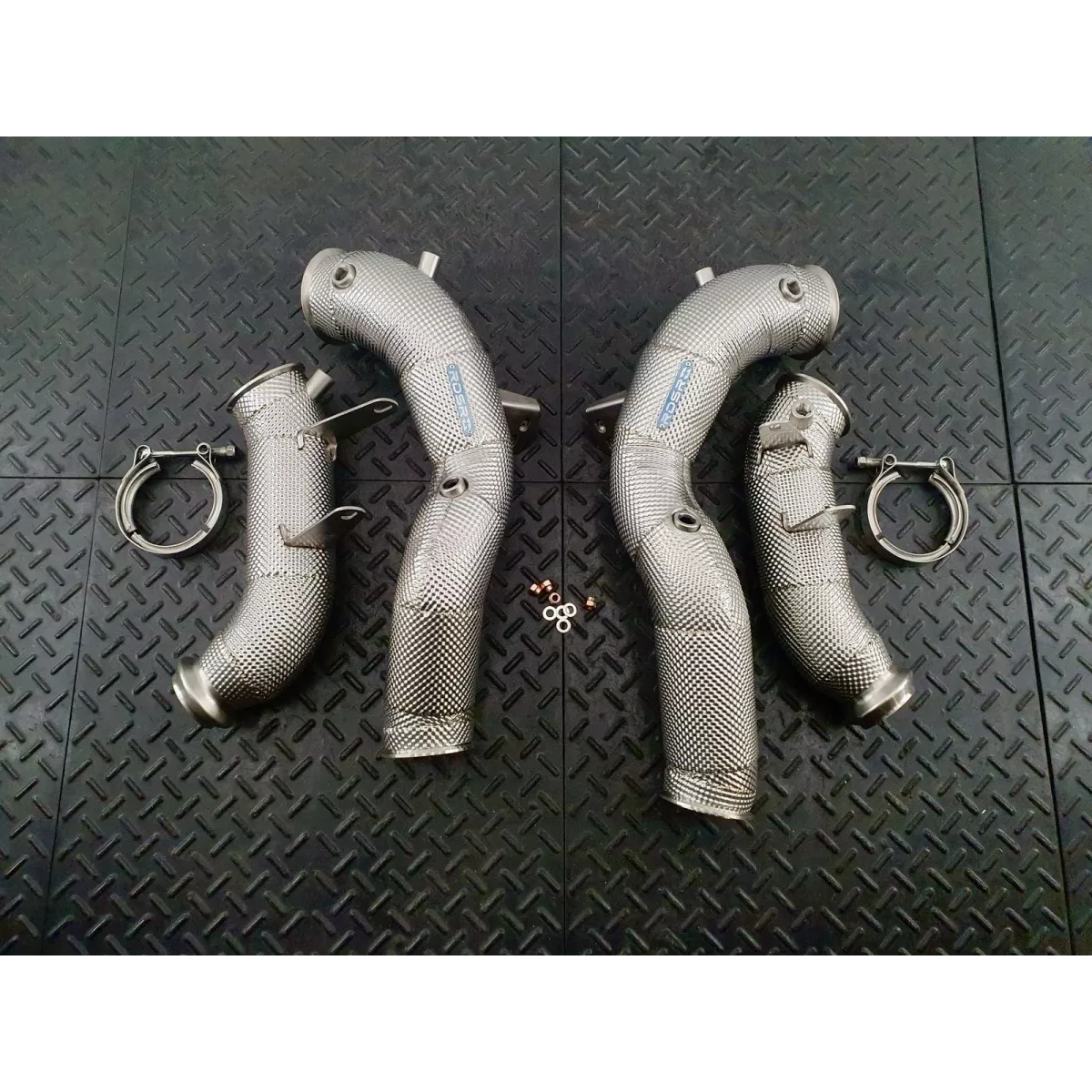 SL63 R232 Heat Shielded Downpipes
