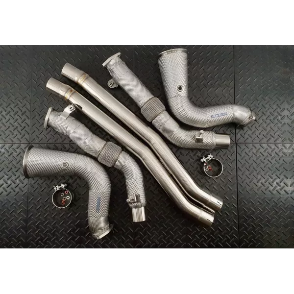 Audi SQ8 Heat Shielded Downpipe Resonator Delete system